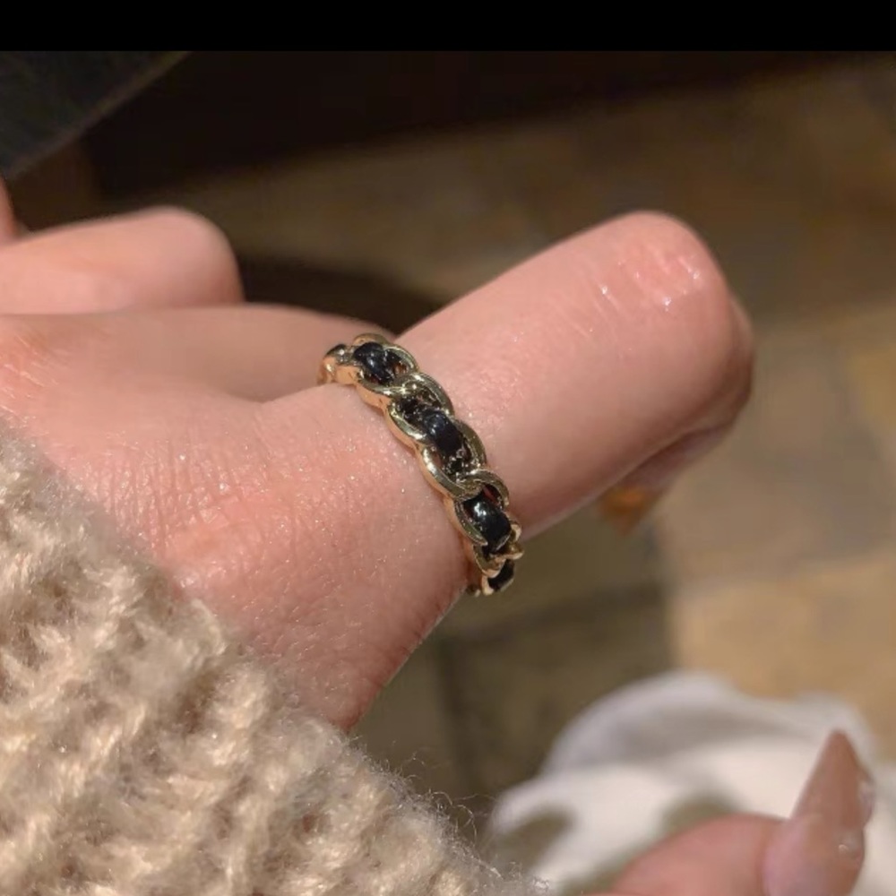 [NEW] BLACK AND GOLD BICOLOR RING